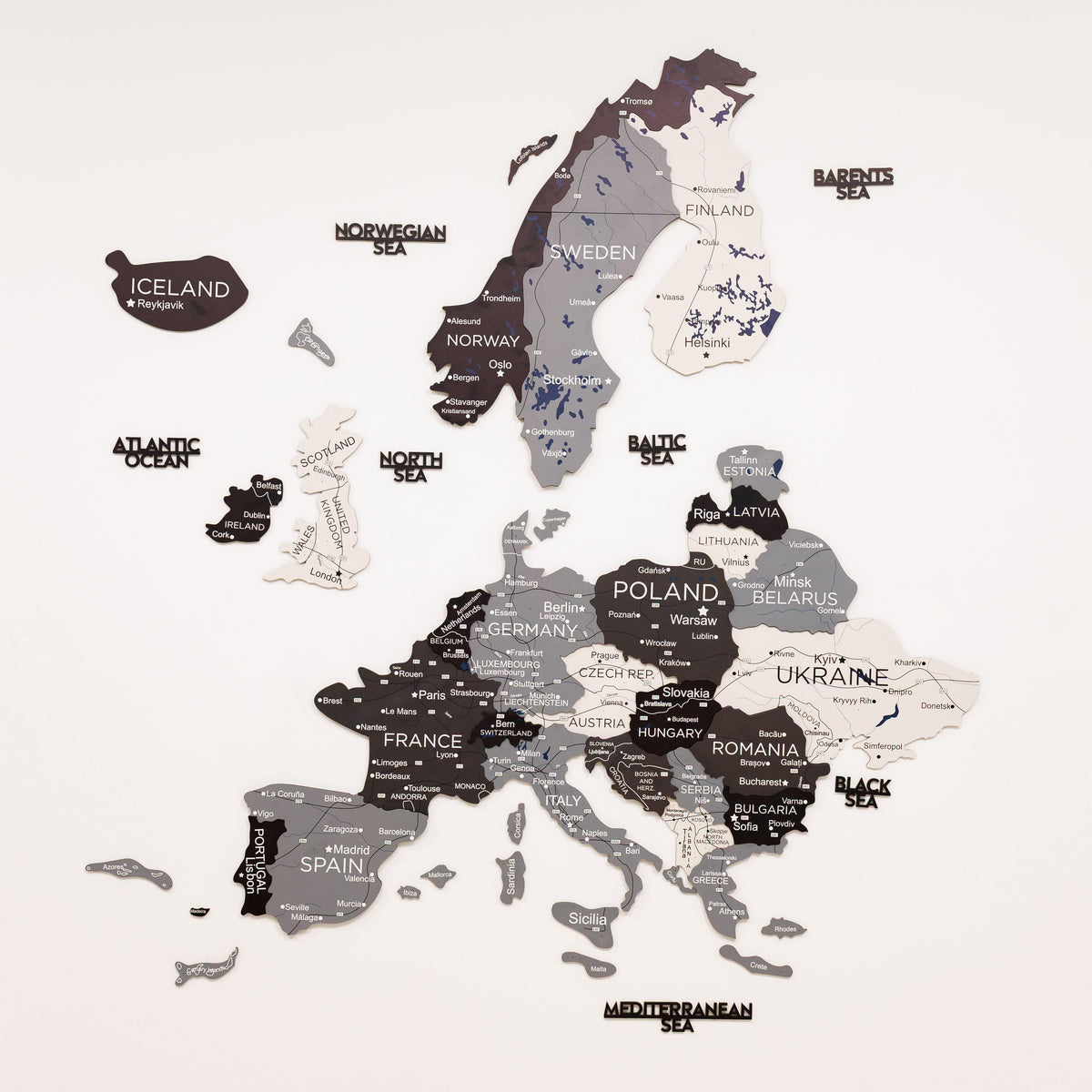 3d Europe Wooden Map Nordik