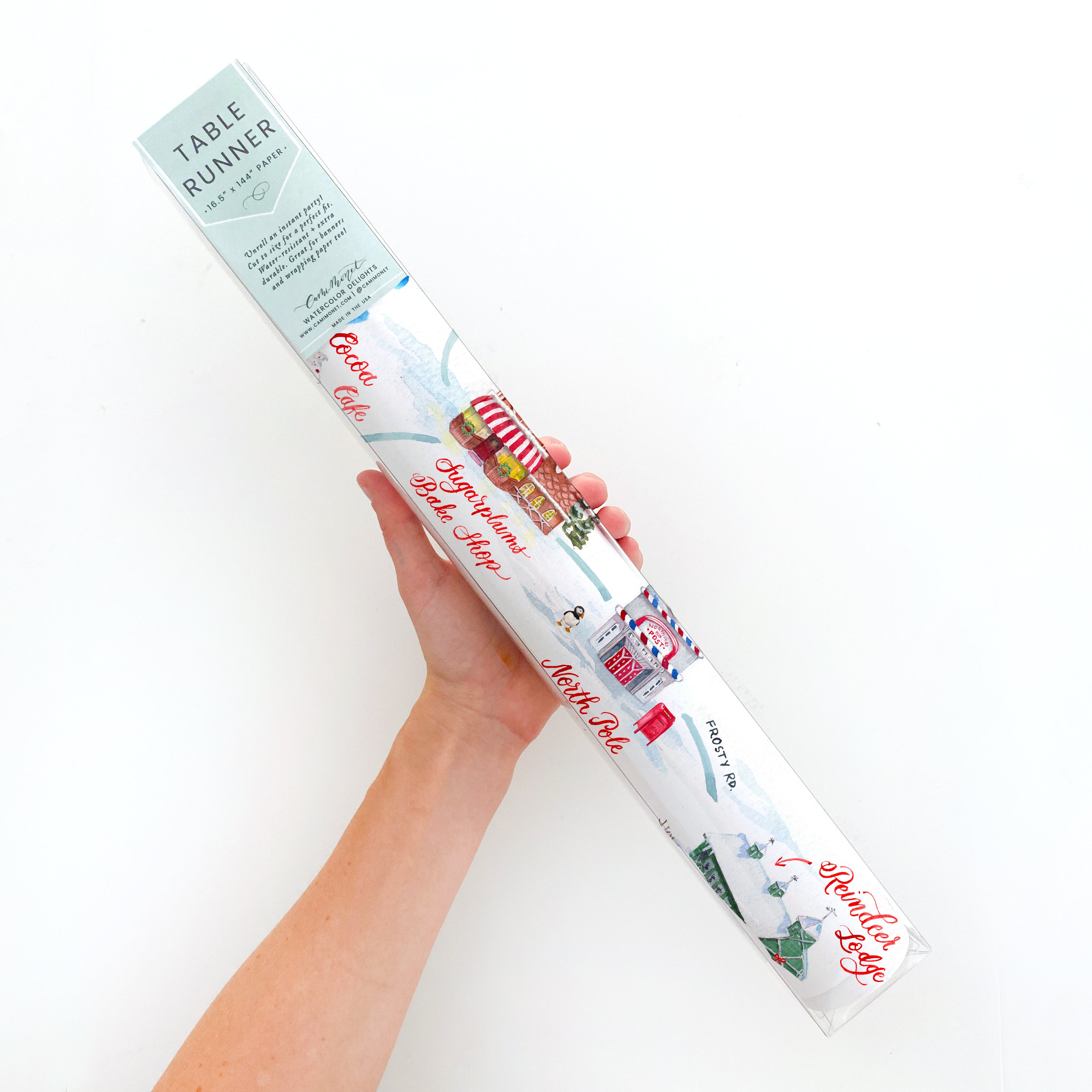 North Pole Map Christmas Table Runner