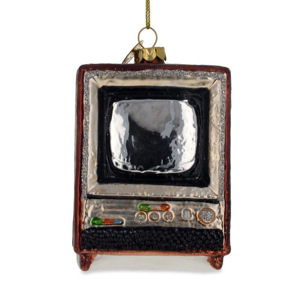 Nostalgic Retro Classic Tv - Blown Glass Christmas Ornament