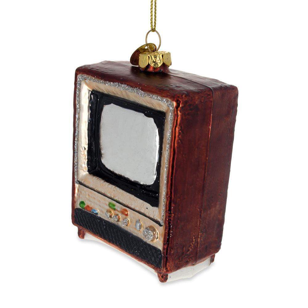 Nostalgic Retro Classic Tv - Blown Glass Christmas Ornament