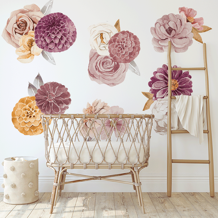 Victoria Floral Wall Decal Clusters