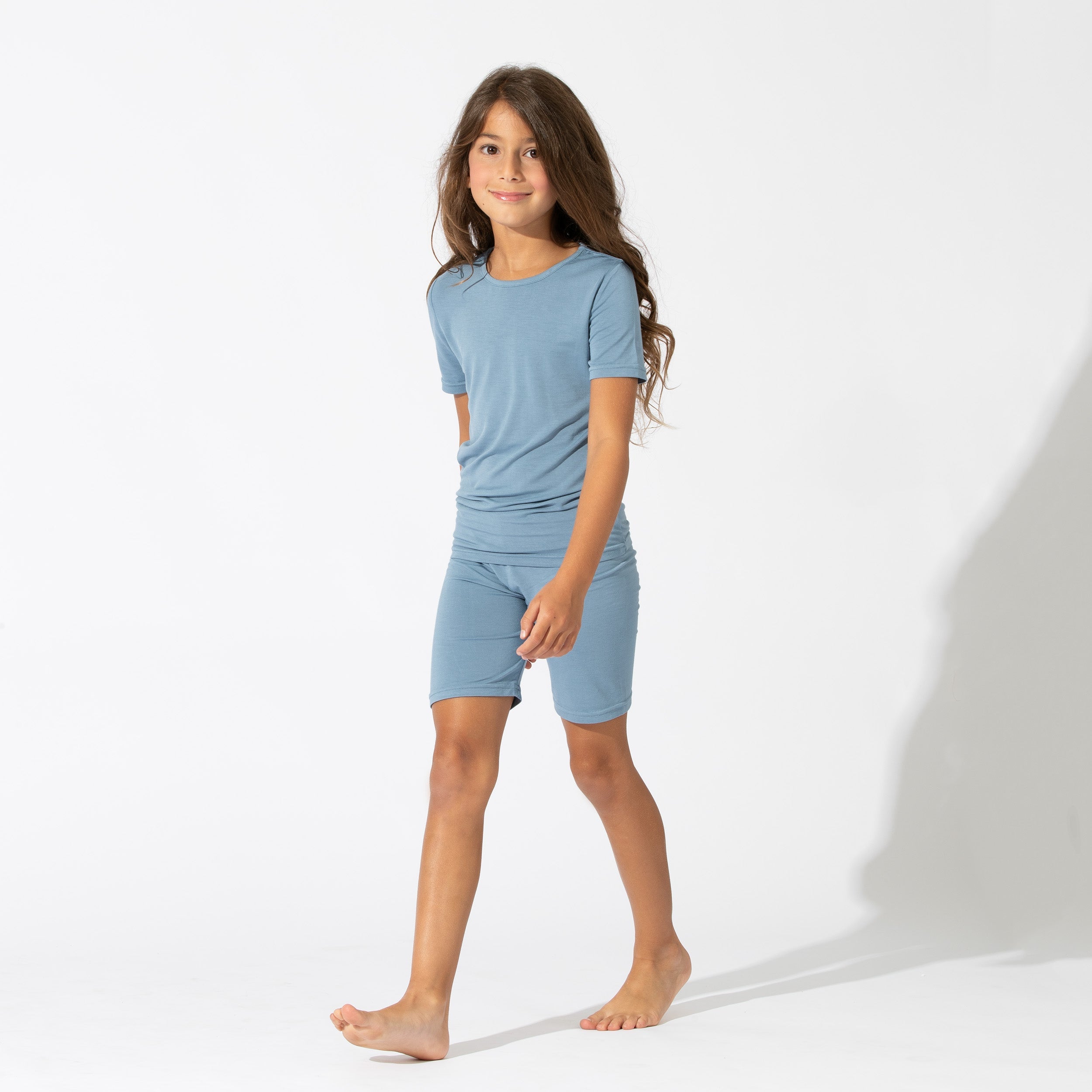 Oasis Teal Bamboo Kids Pajama Short Set