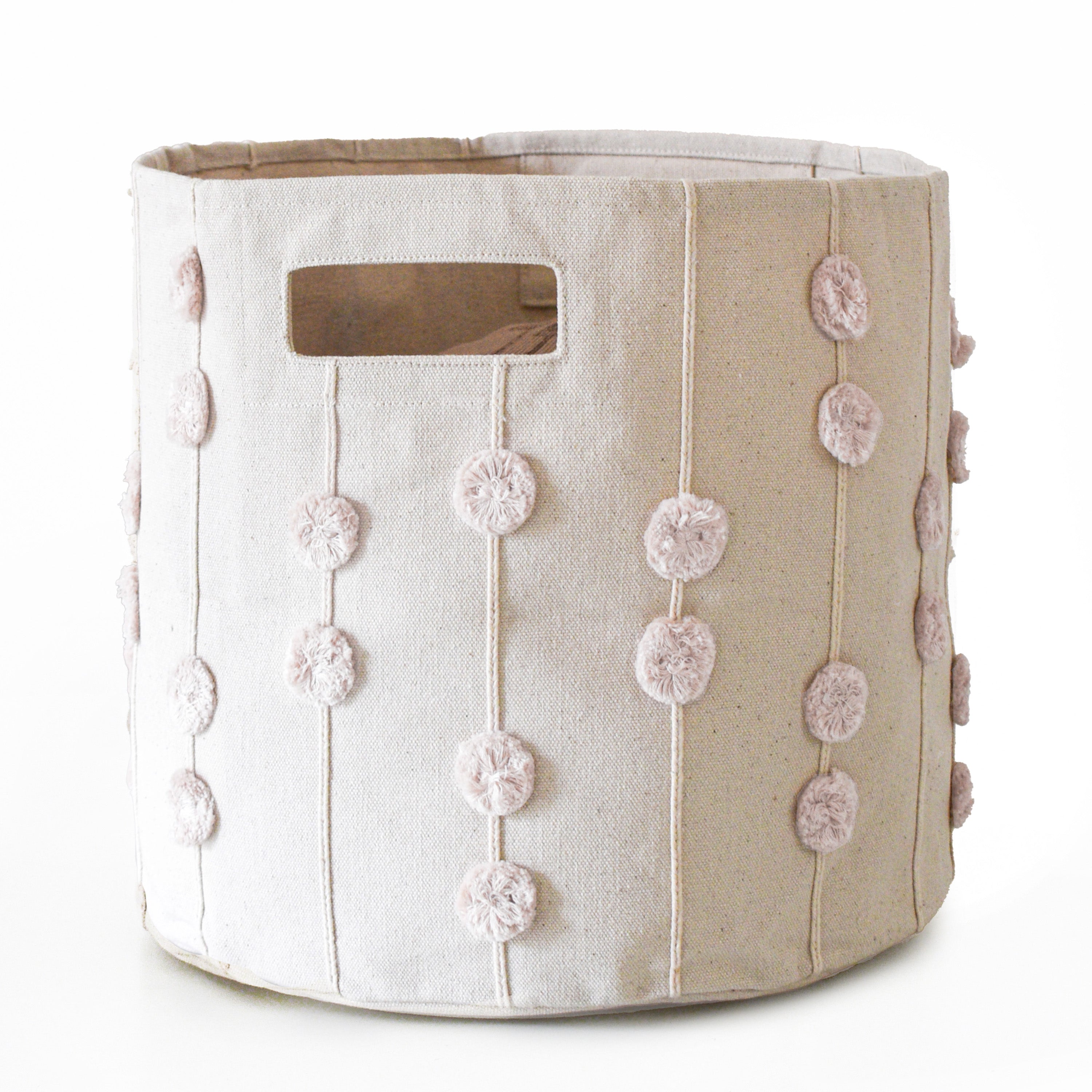 Storage Basket Pompom Blush Oat