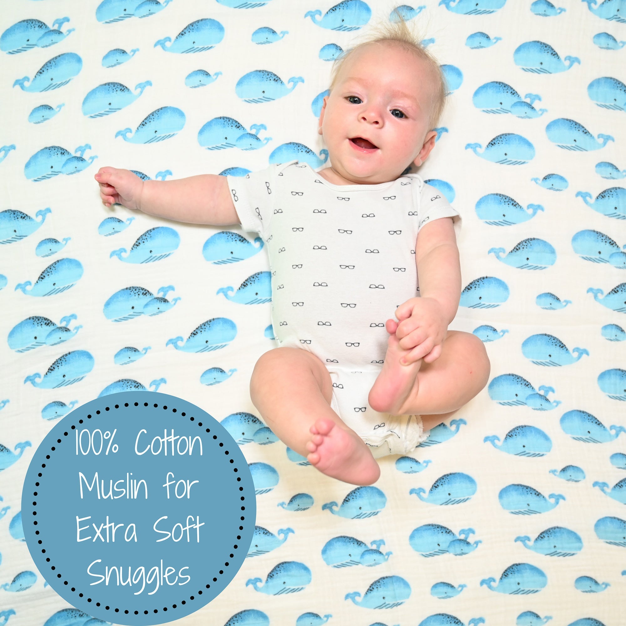 Whale, Whale, Whale Swaddle Blanket