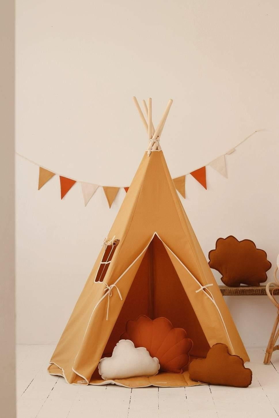 ochre Teepee And Mat Set