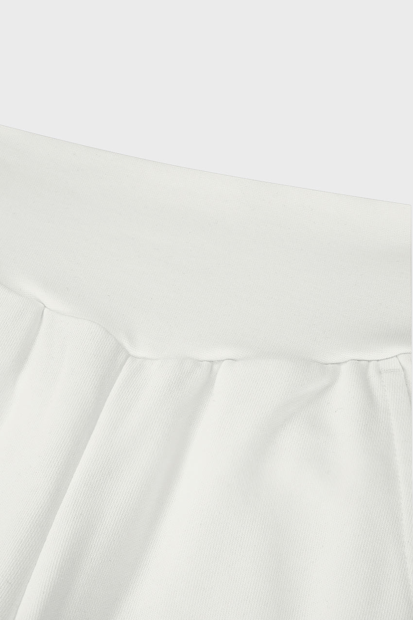 Cotton High Waisted Wide Leg Sweatpant With Raw Hem