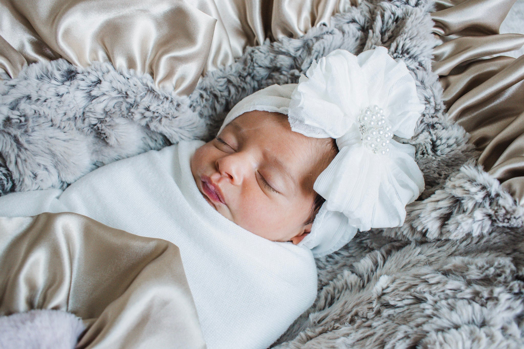 Pearl Embellished Signature Ruffled Baby Headband