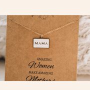 Mama Pendant With White And Gold Necklace