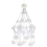 Beaded Pajaki Chandelier, White