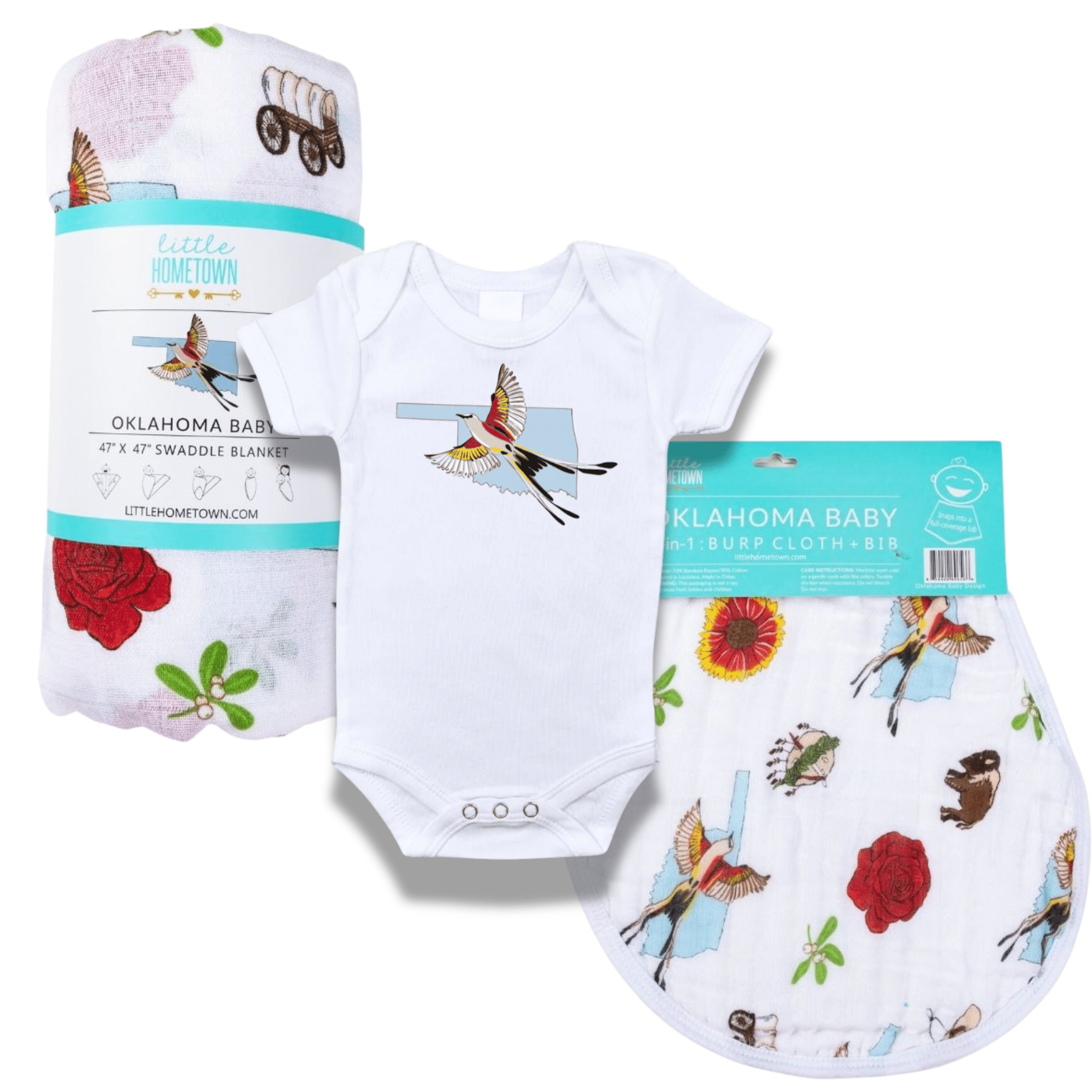 Oklahoma Scissortail Baby Gift Bundle 3 Piece Newborn Essentials