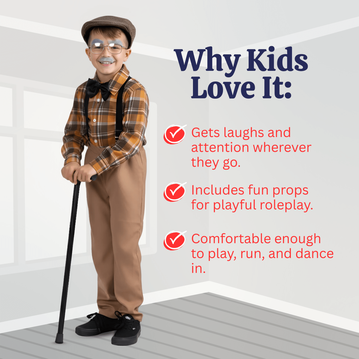 Old Man Grandpa Costume - Kids