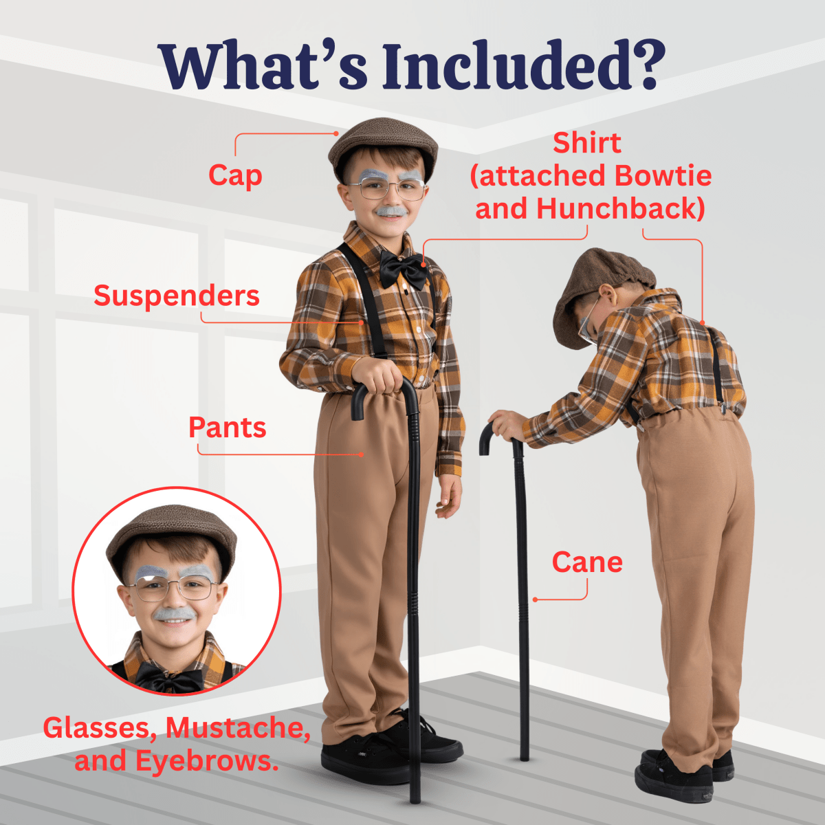 Old Man Grandpa Costume - Kids