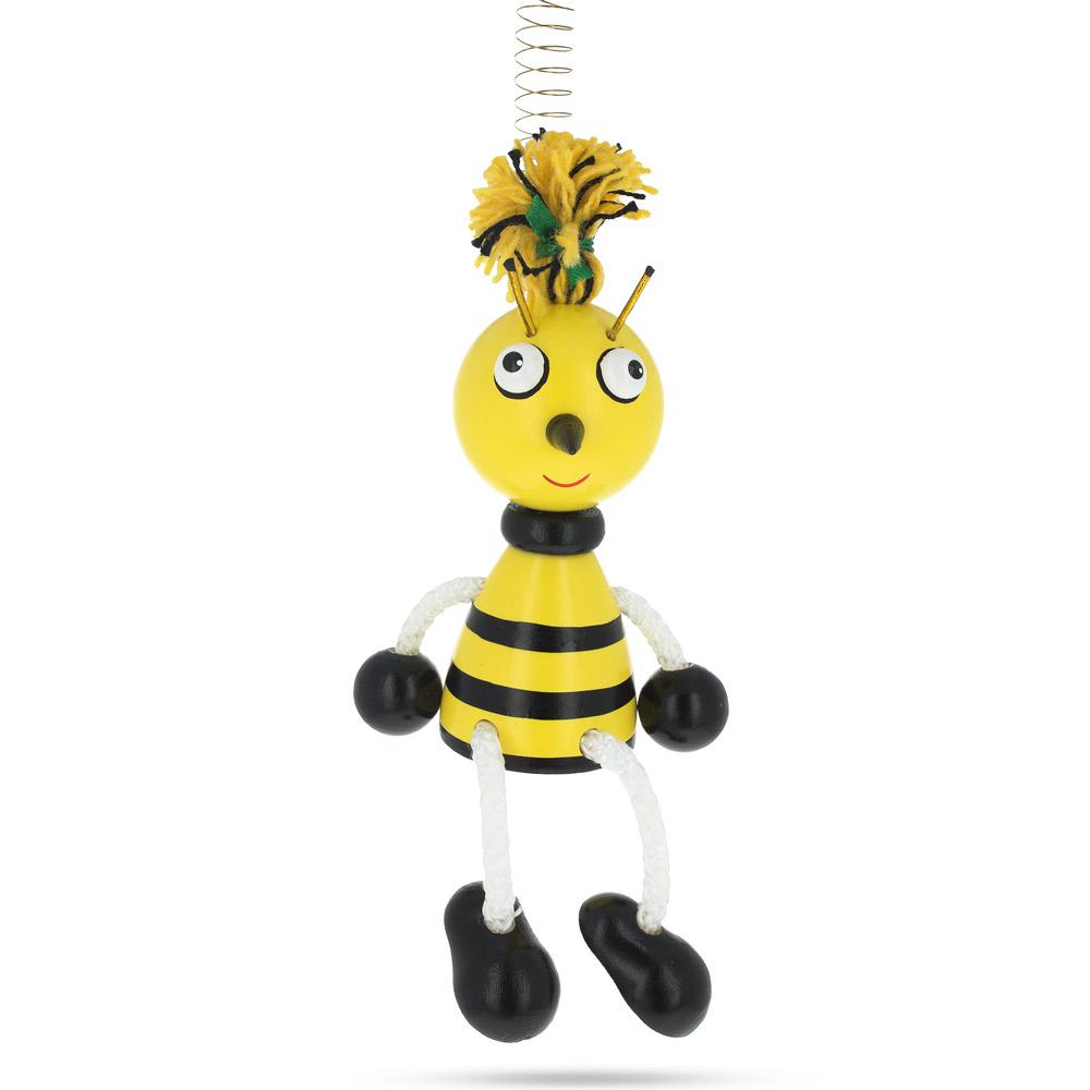 Bee Wooden Doll On A Spring 6 Inches