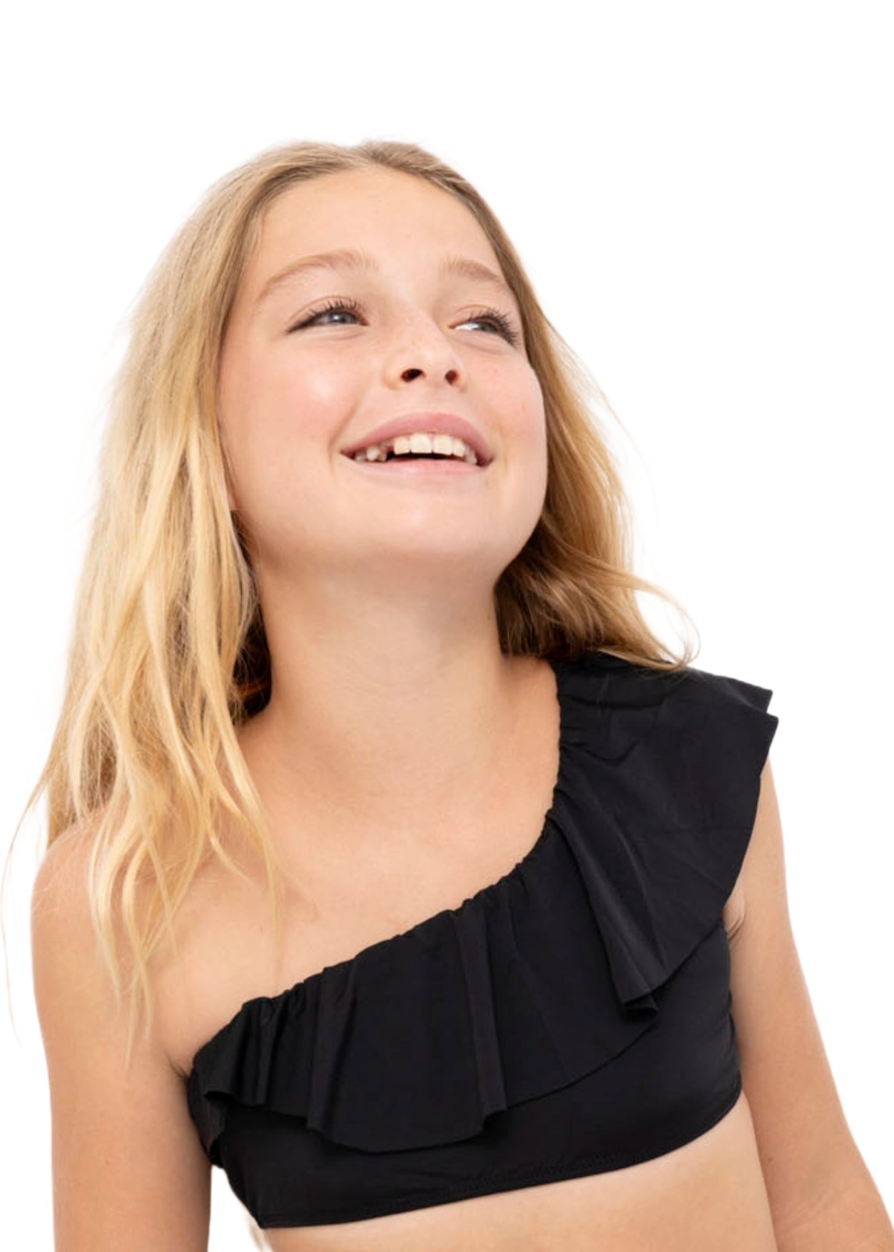 Black Ruffle One Shoulder Bikini