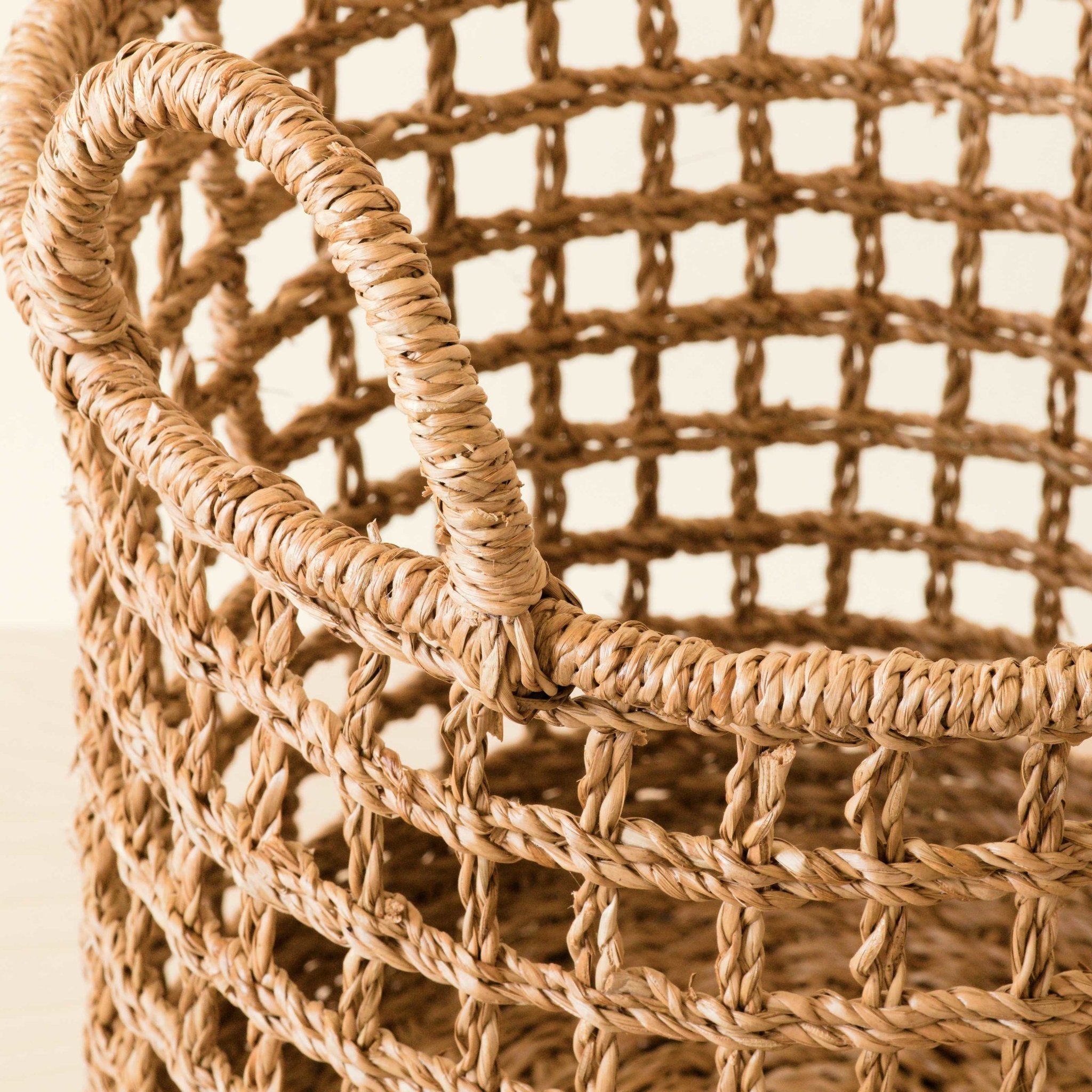 Open Weave Baskets With Handle, Set Of 3 - Storage Baskets | Likhâ