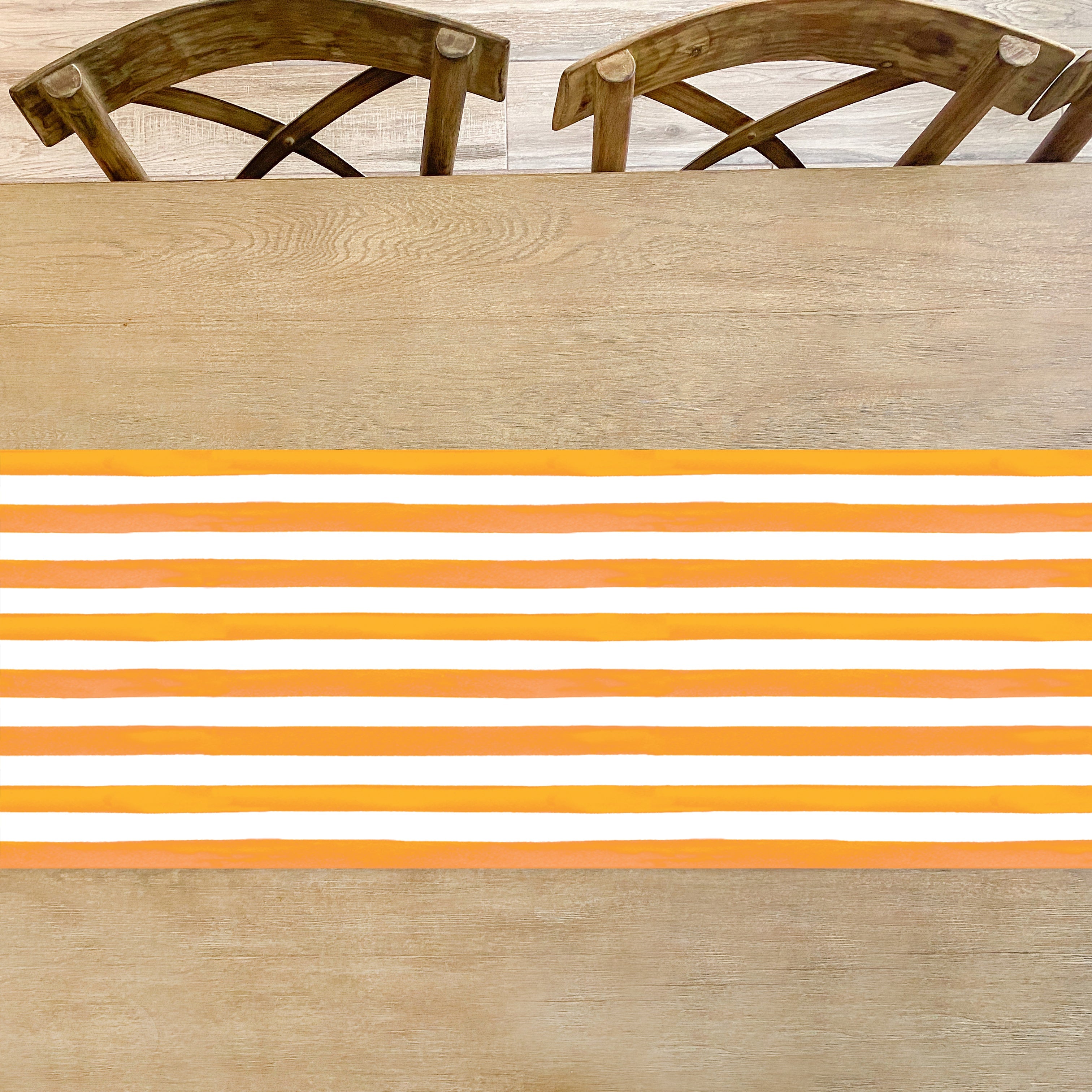 Orange And White Stripe Table Runner