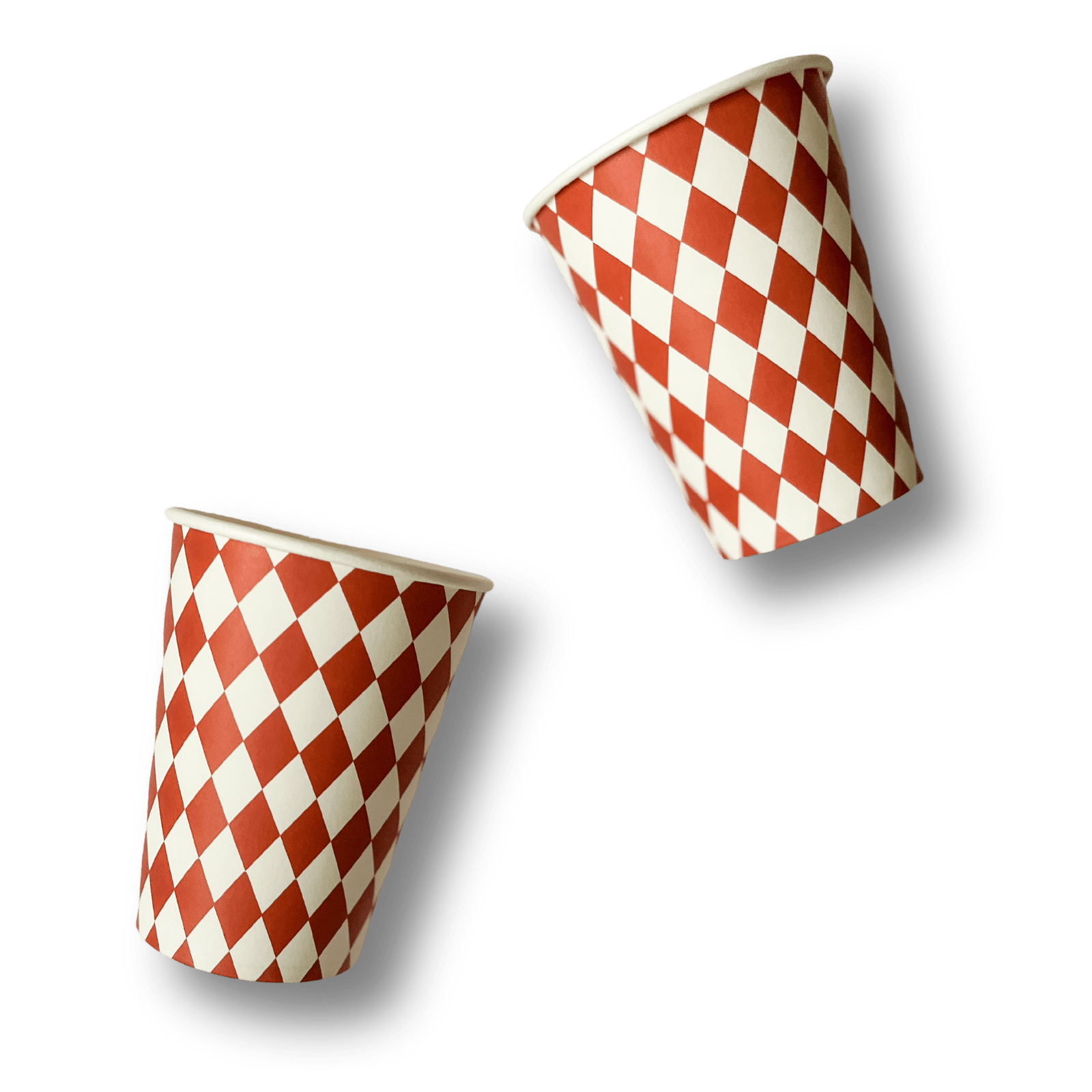Orange Bavarian Checkered Cups (set Of 8)