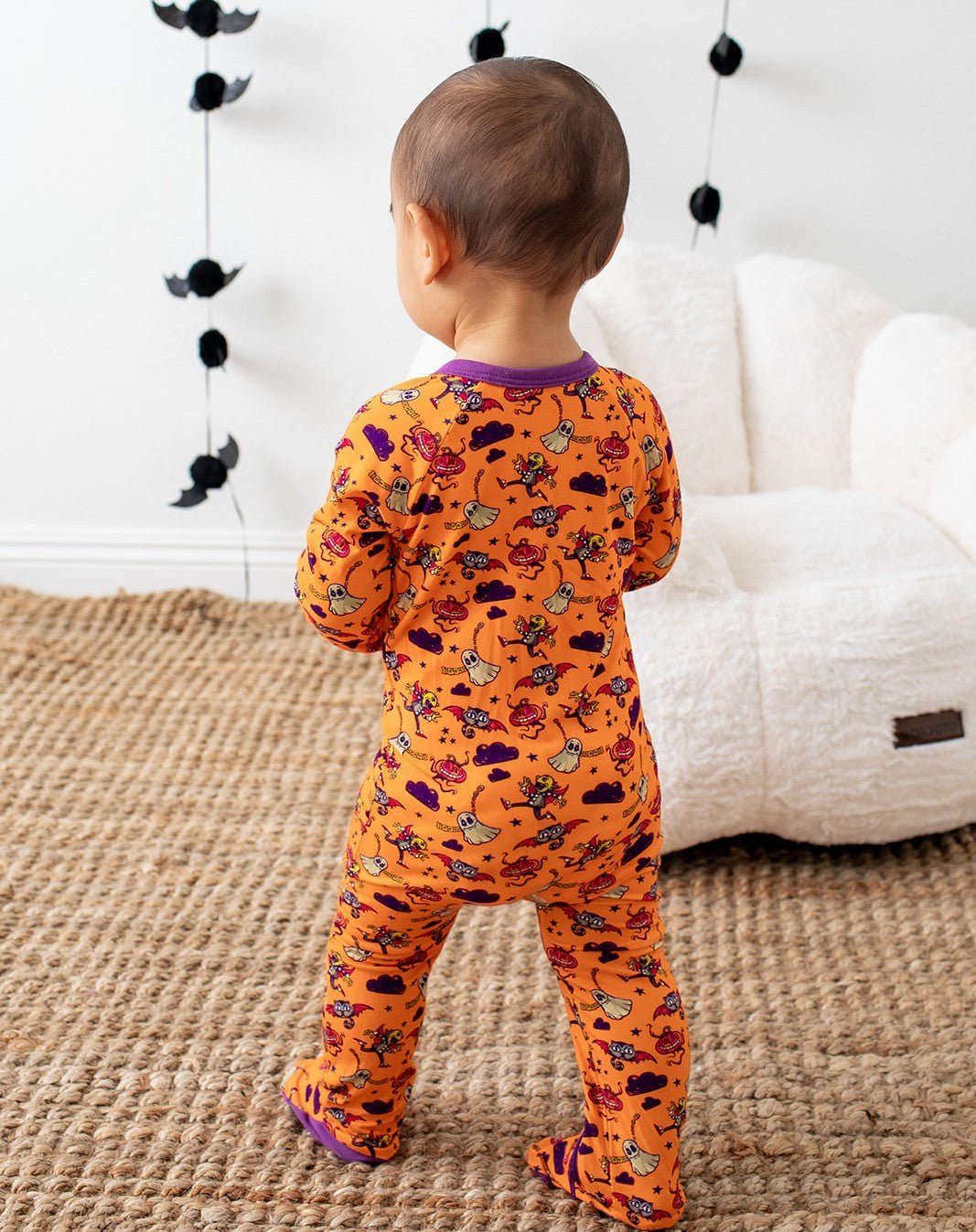 Orange Boo Crew Footie