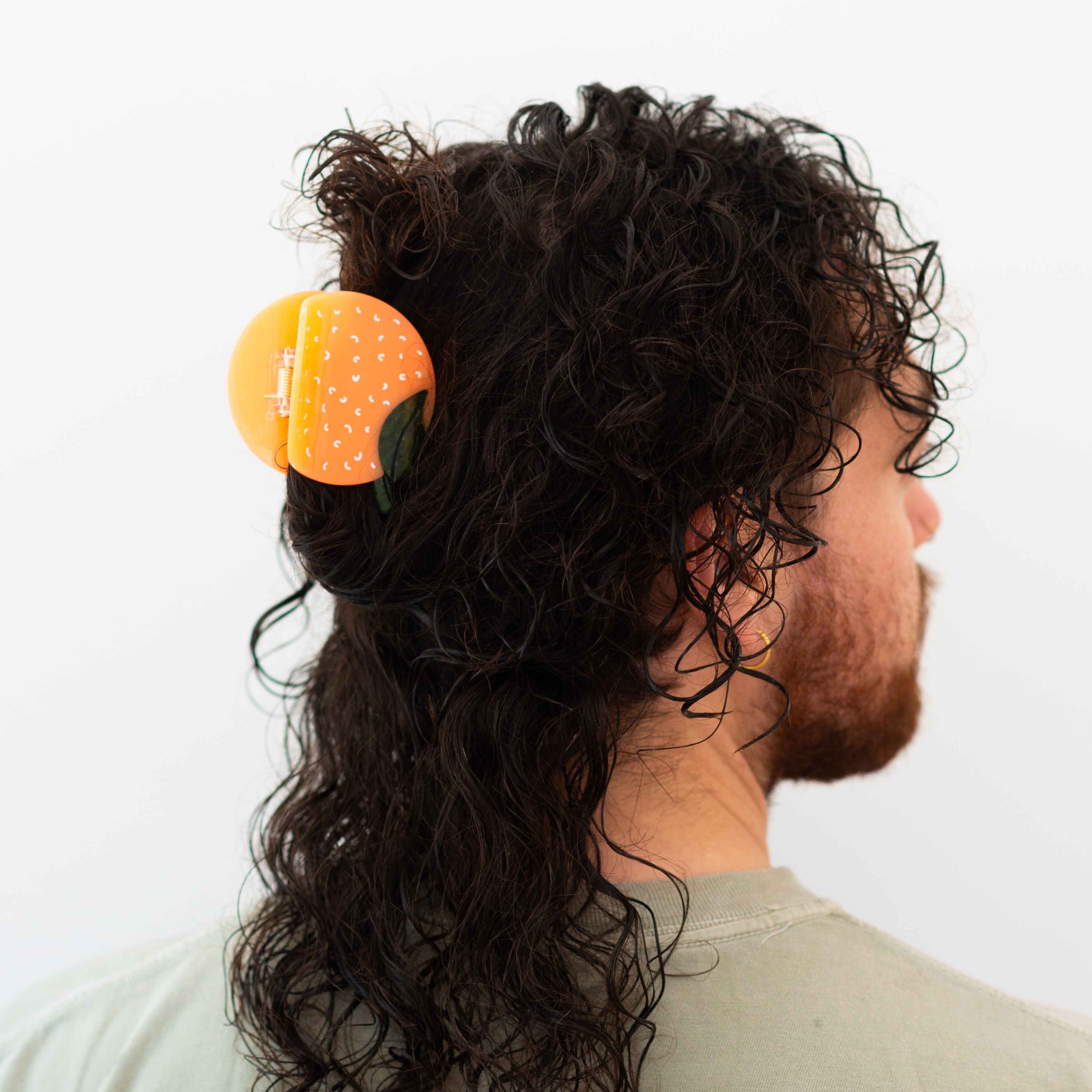 Midi Orange Hair Claw Clip