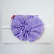 Orchid | Skinny Mini Nylon Ruffled Baby Headband