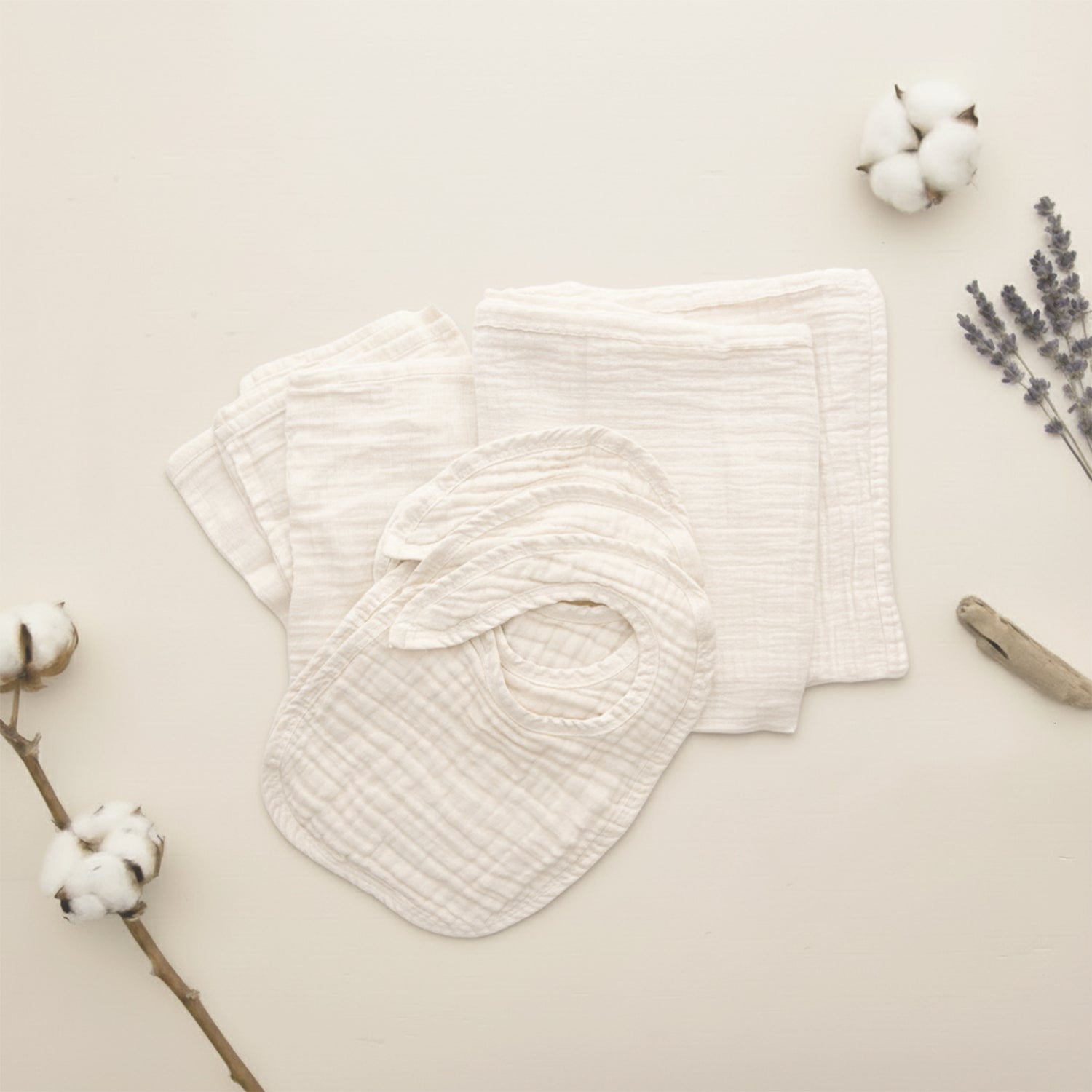 Organic Cotton Muslin Baby Bundle Set And Crib Sheet