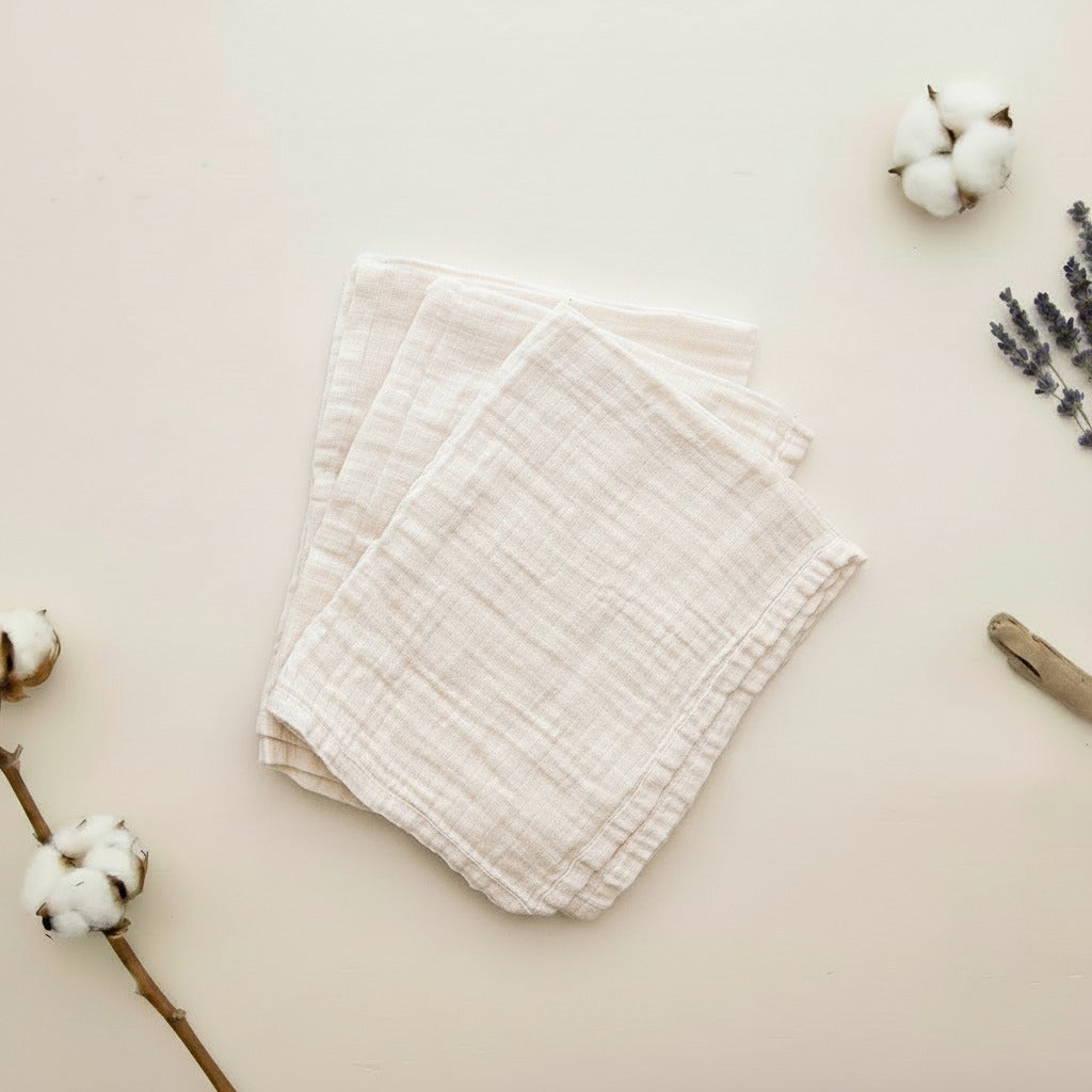 Organic Cotton Muslin Baby Bundle Set And Crib Sheet