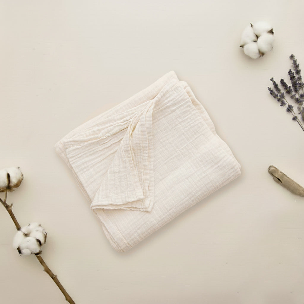 Organic Cotton Muslin Baby Bundle Set And Crib Sheet