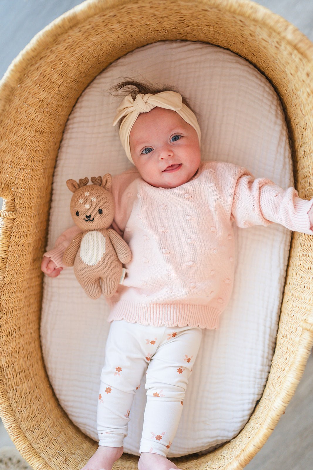 Organic Knit Sweater - Pink Pom