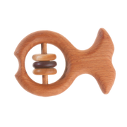 Organic Wooden Rattle-teether Fish