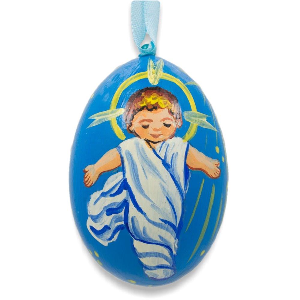 Jesus The Newborn King Wooden Christmas Ornament 3 Inches