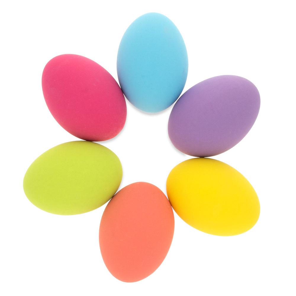 6 Colorful Ceramic Easter Eggs 2.2 Inches