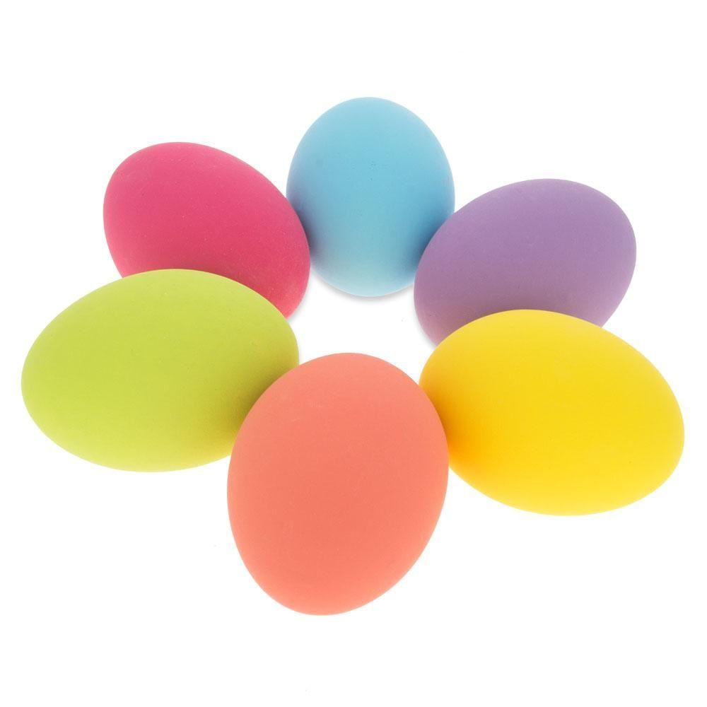 6 Colorful Ceramic Easter Eggs 2.2 Inches