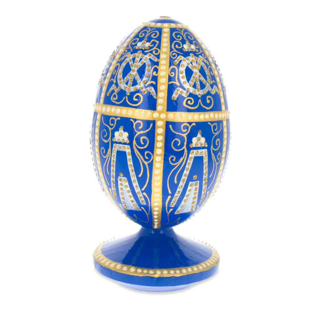 1896 Twelve Monograms Royal Wooden Egg