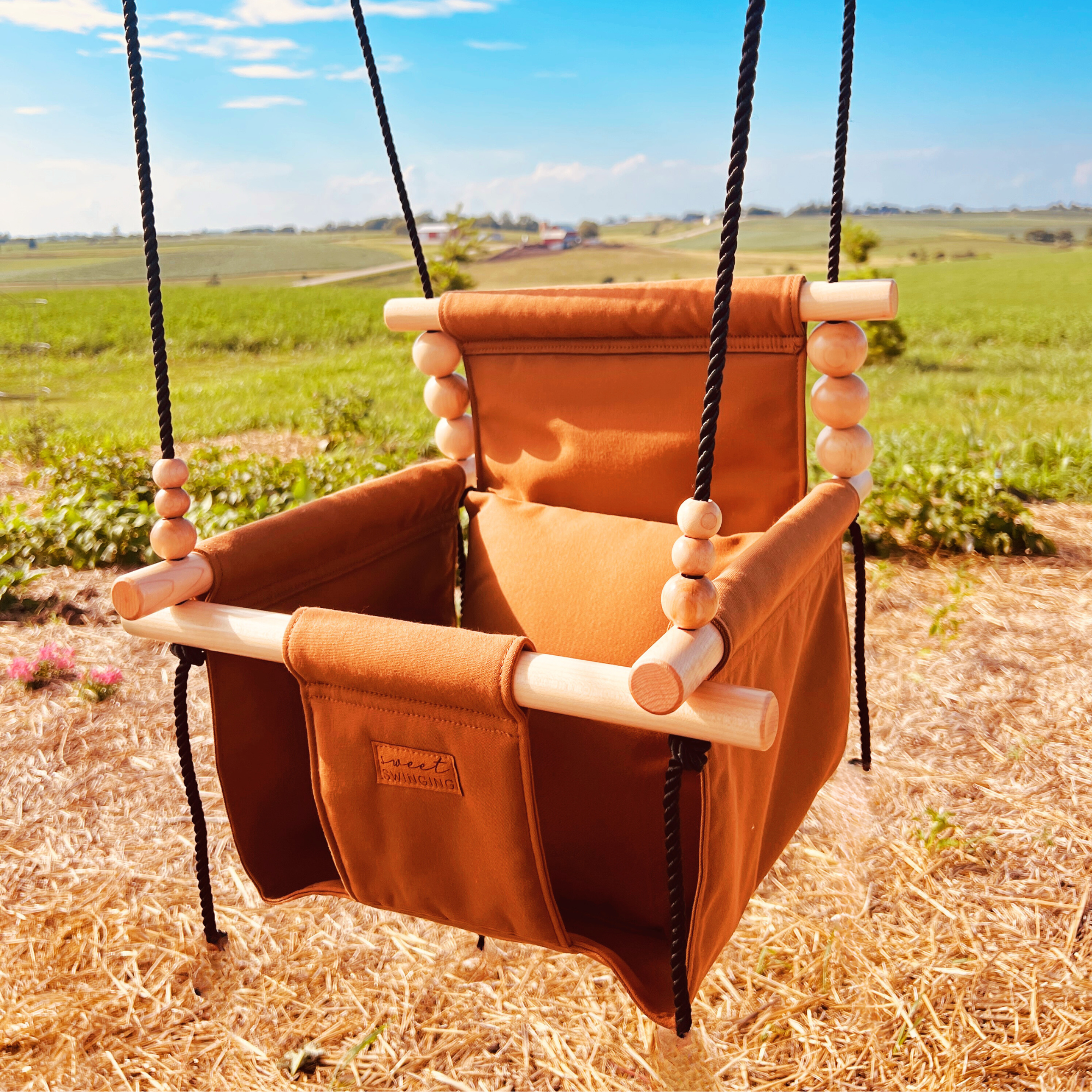 Premium Outdoor High Back Swing Nutmeg