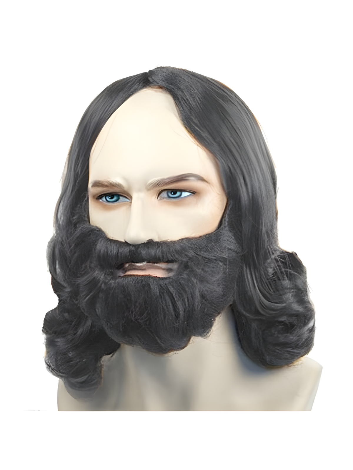 Men's Dark Grey Biblical Wig And Beard Set