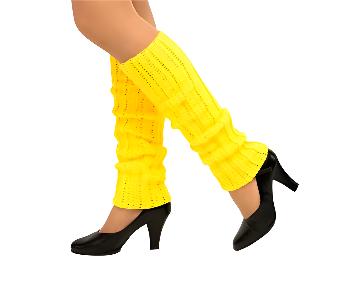 80s-style Leg Warmers Yellow, Standard Size