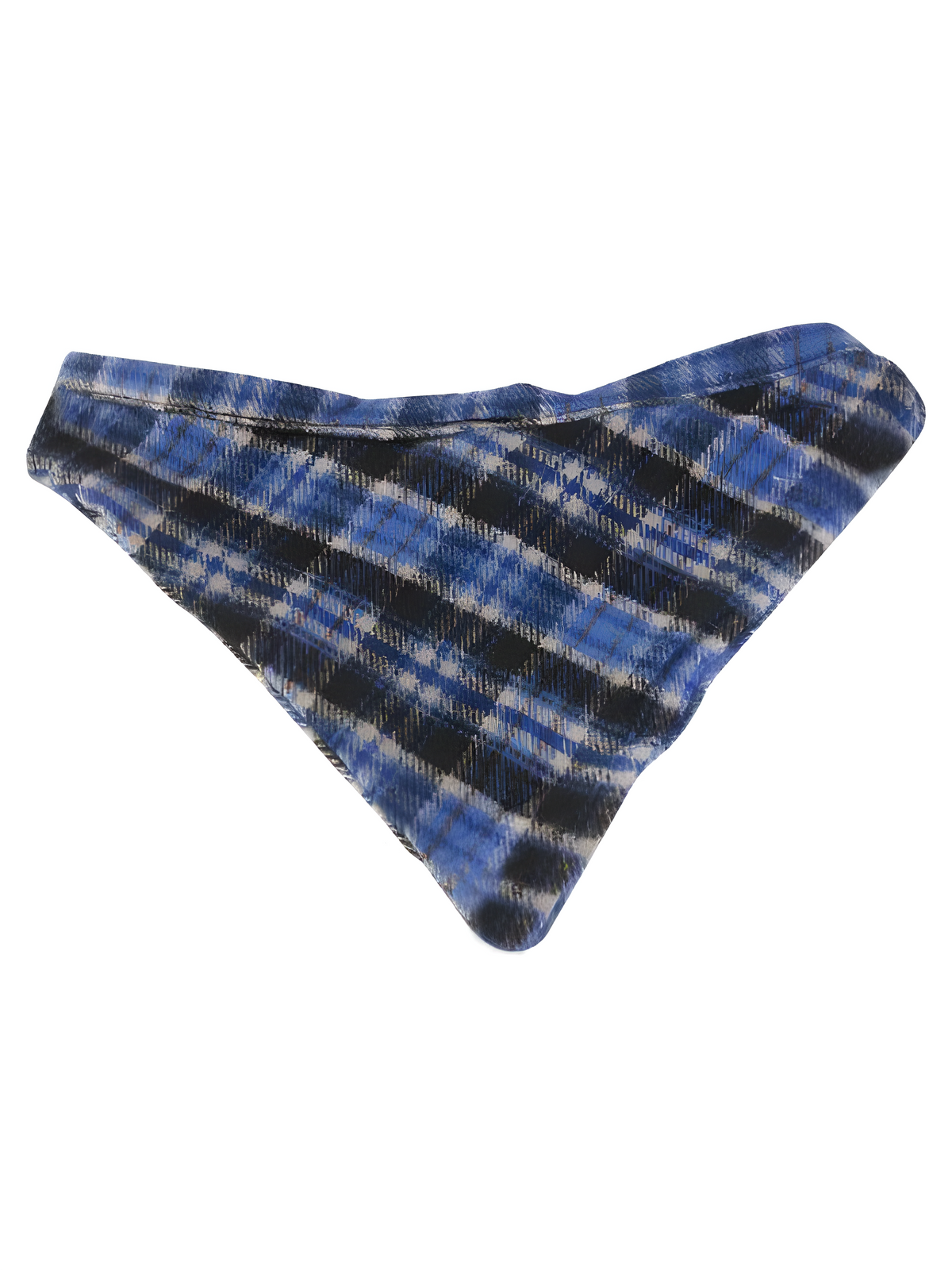 Blue Plaid Dog Bandana Size: Sm