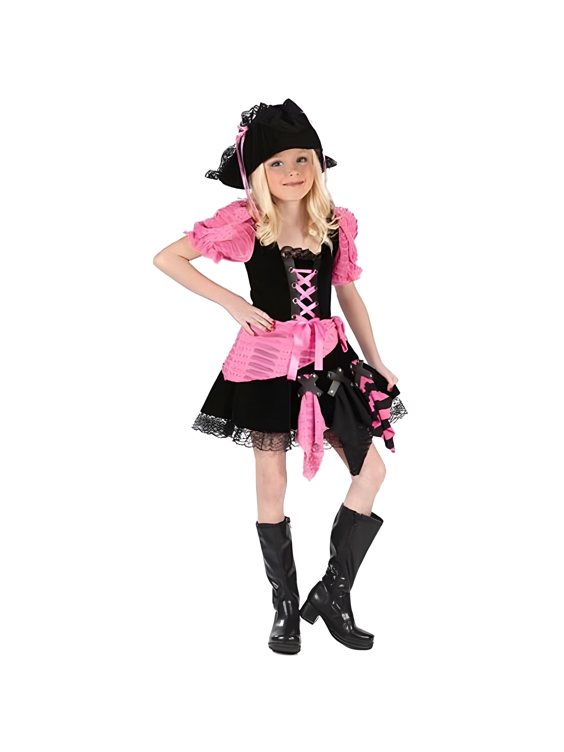 Childs Pink Punk Pirate Costume