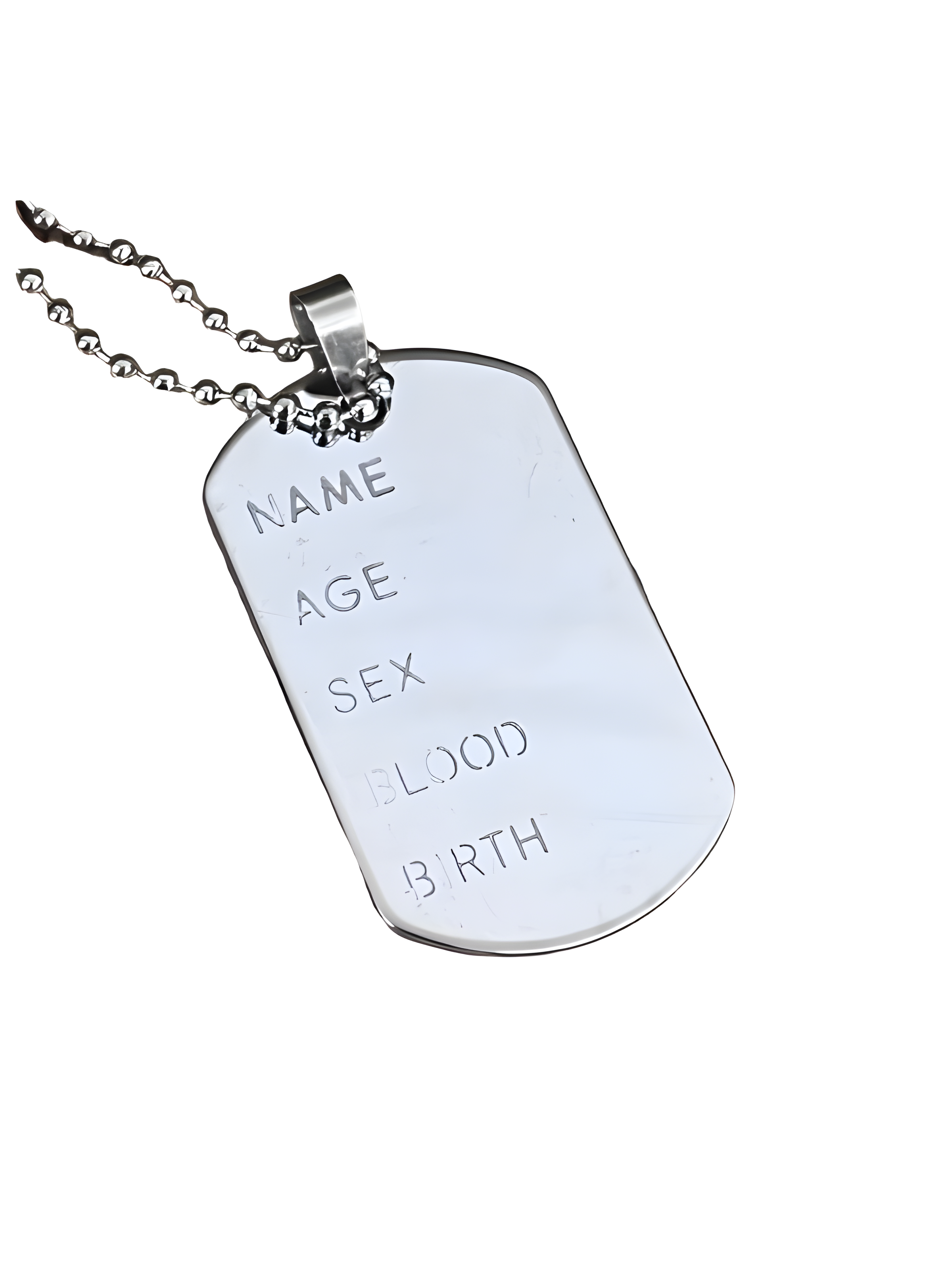 Army Silver Dog Tags Costume Accessory