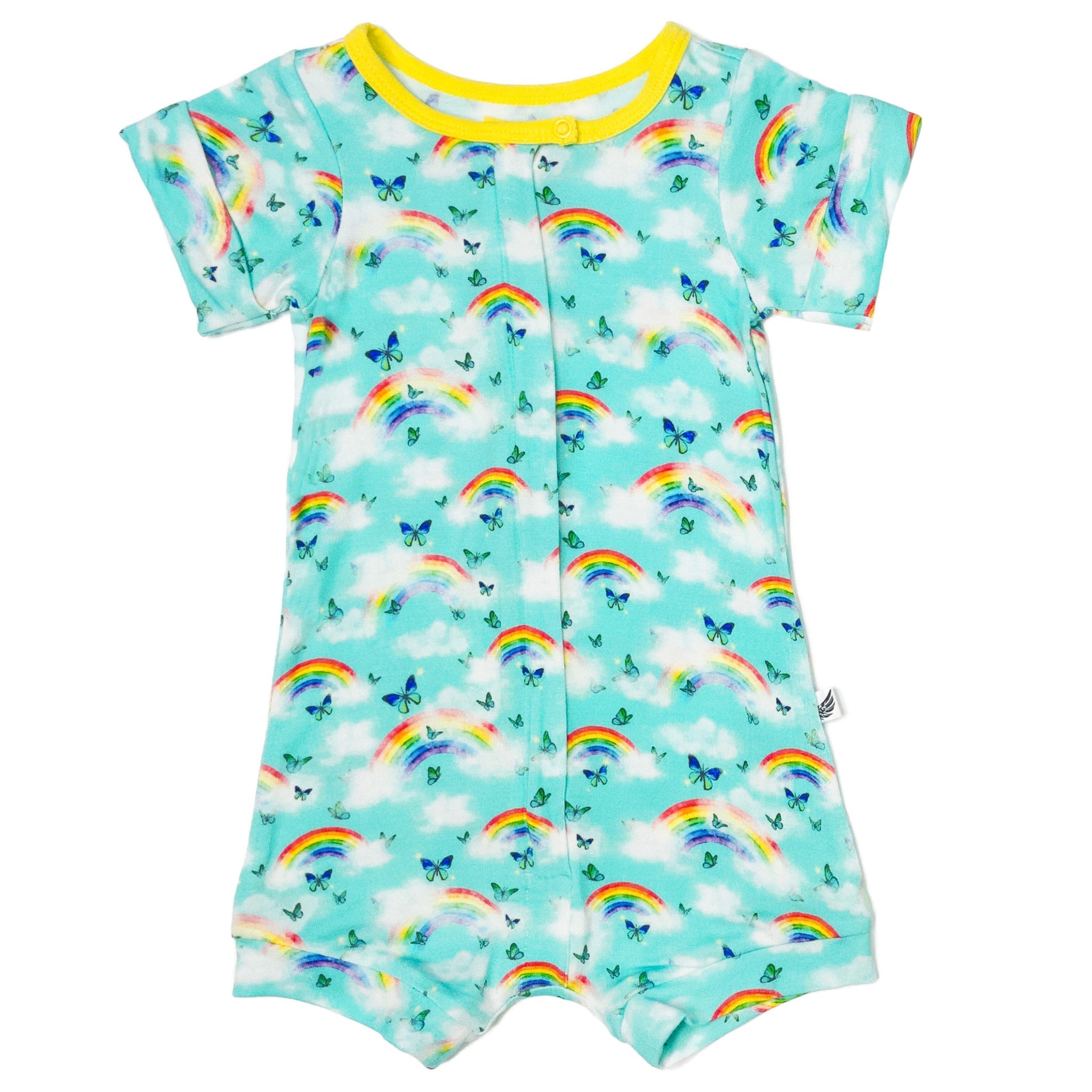 Over The Rainbow & Butterflies Short Two-way Zippy Romper (0-24m)