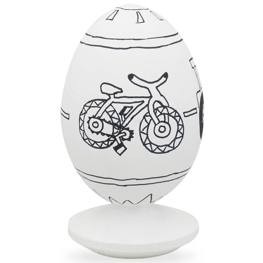 Bike, Car And Tractor Wooden Figurine Blank Unfinished Egg Figurines