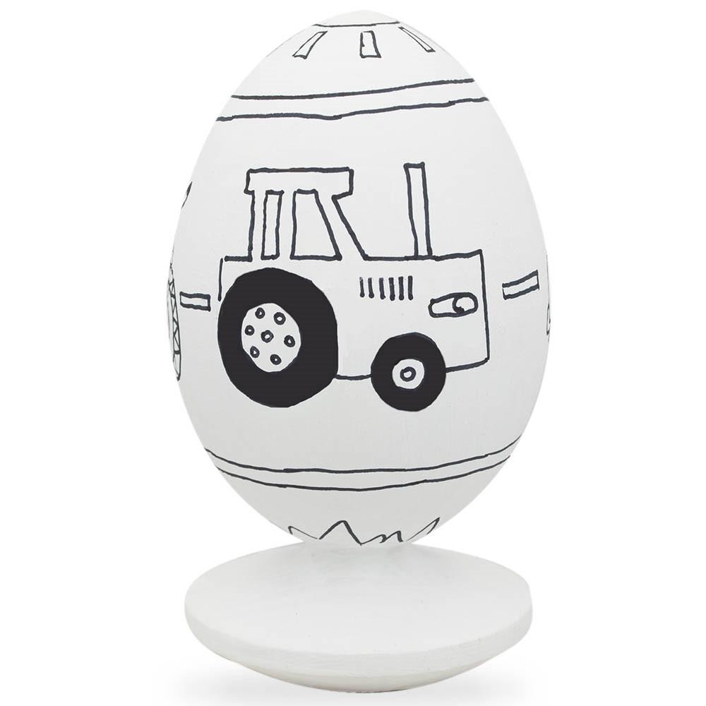 Bike, Car And Tractor Wooden Figurine Blank Unfinished Egg Figurines