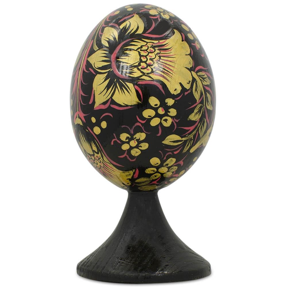 Golden Flowers Standing Egg Figurine