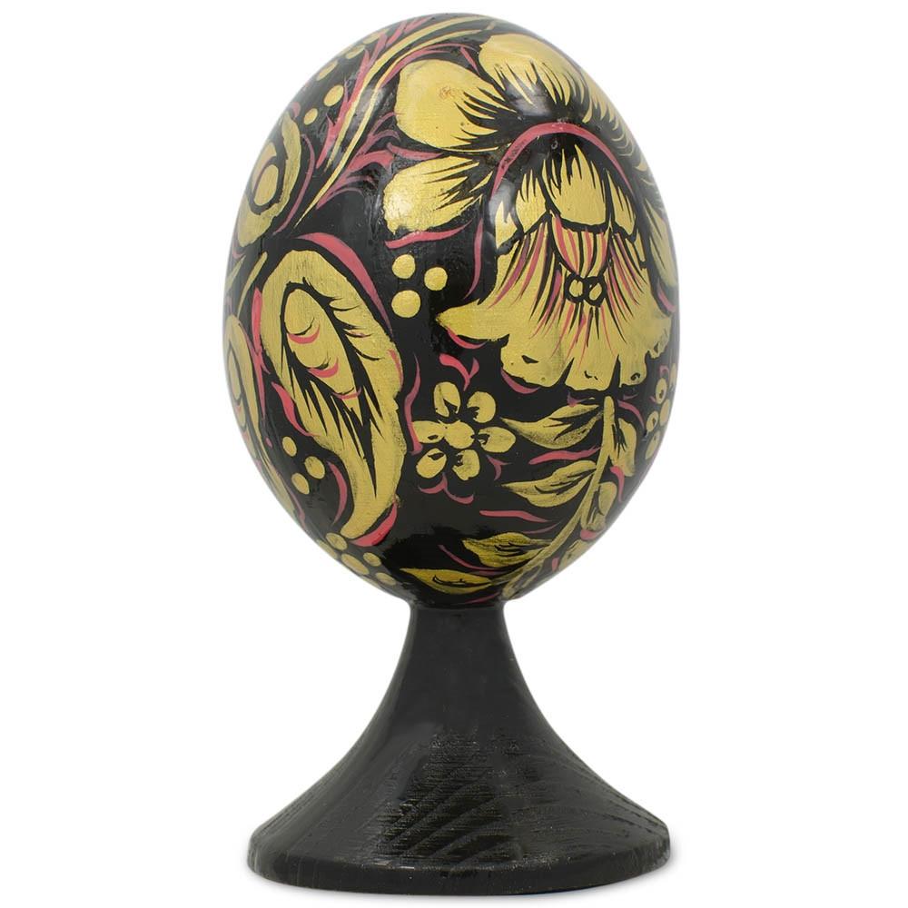 Golden Flowers Standing Egg Figurine