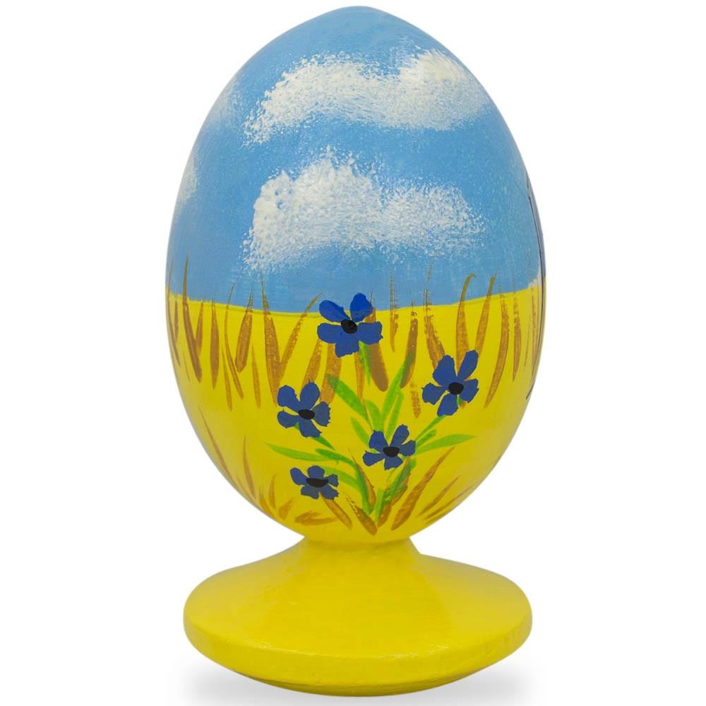 Ukrainian Girl With Flag Easter Egg Figurine