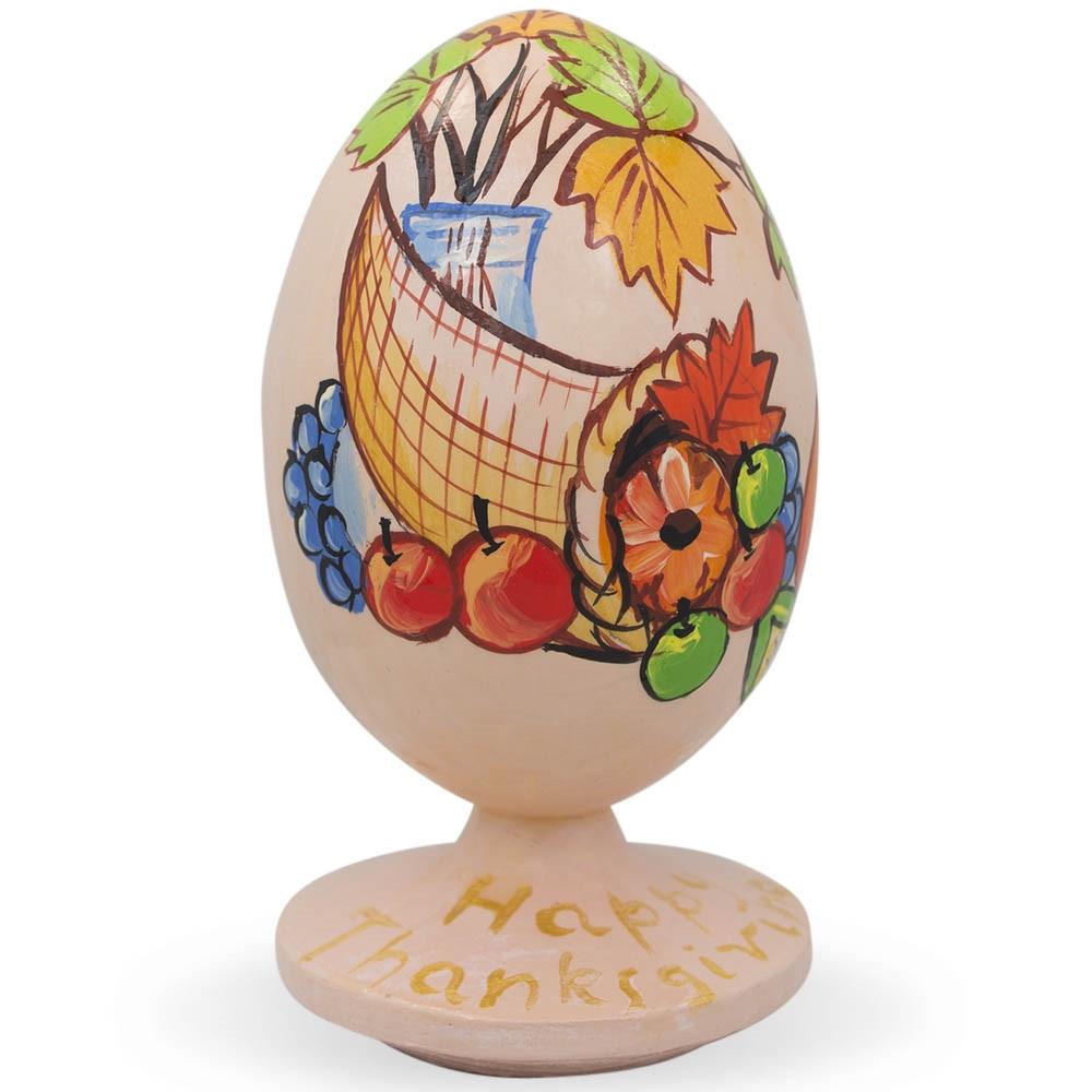 Thanksgiving Horn Of Plenty Cornucopia Wooden Figurine