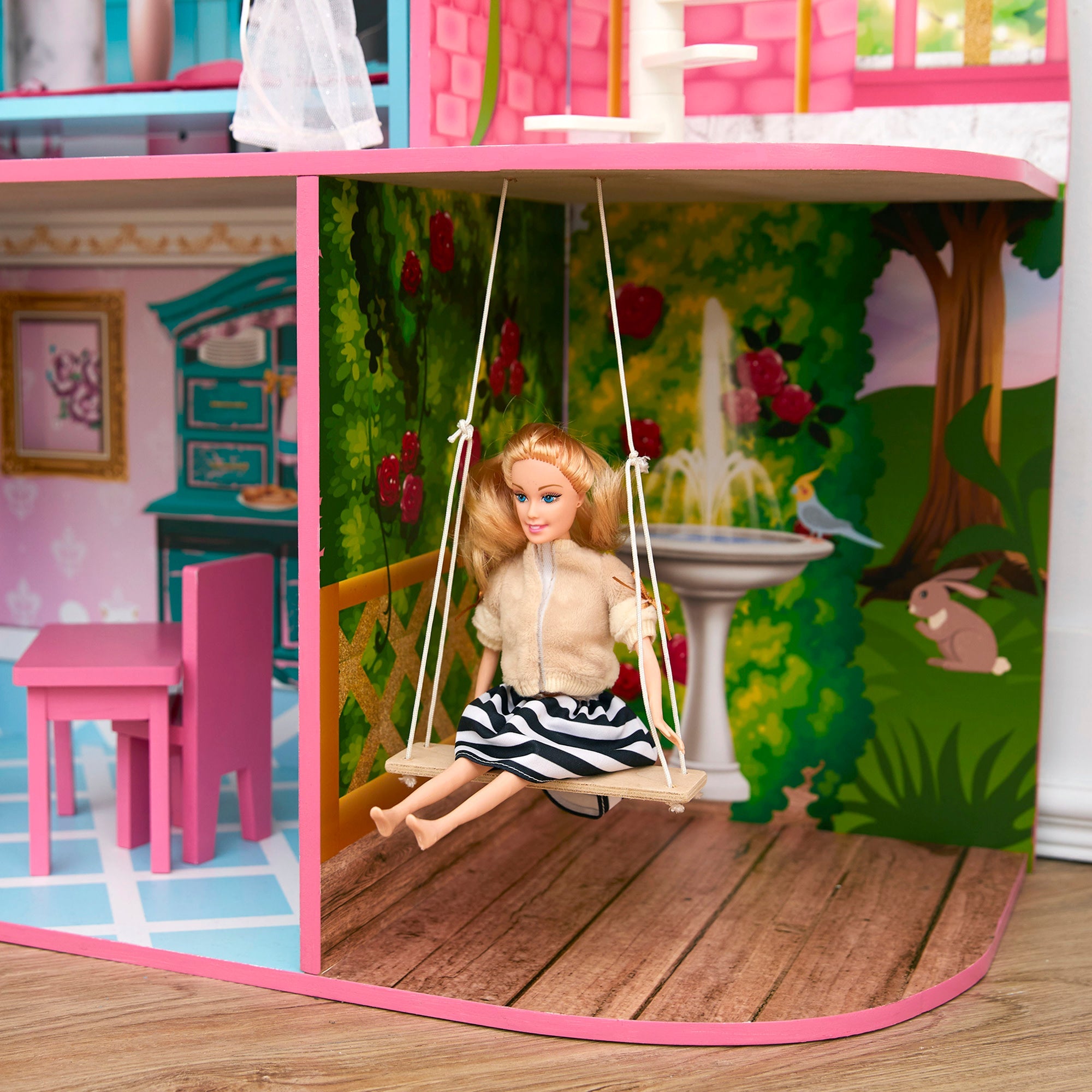 Olivia's Little World Furnished Castle Dollhouse For 12" Dolls, Multicolor