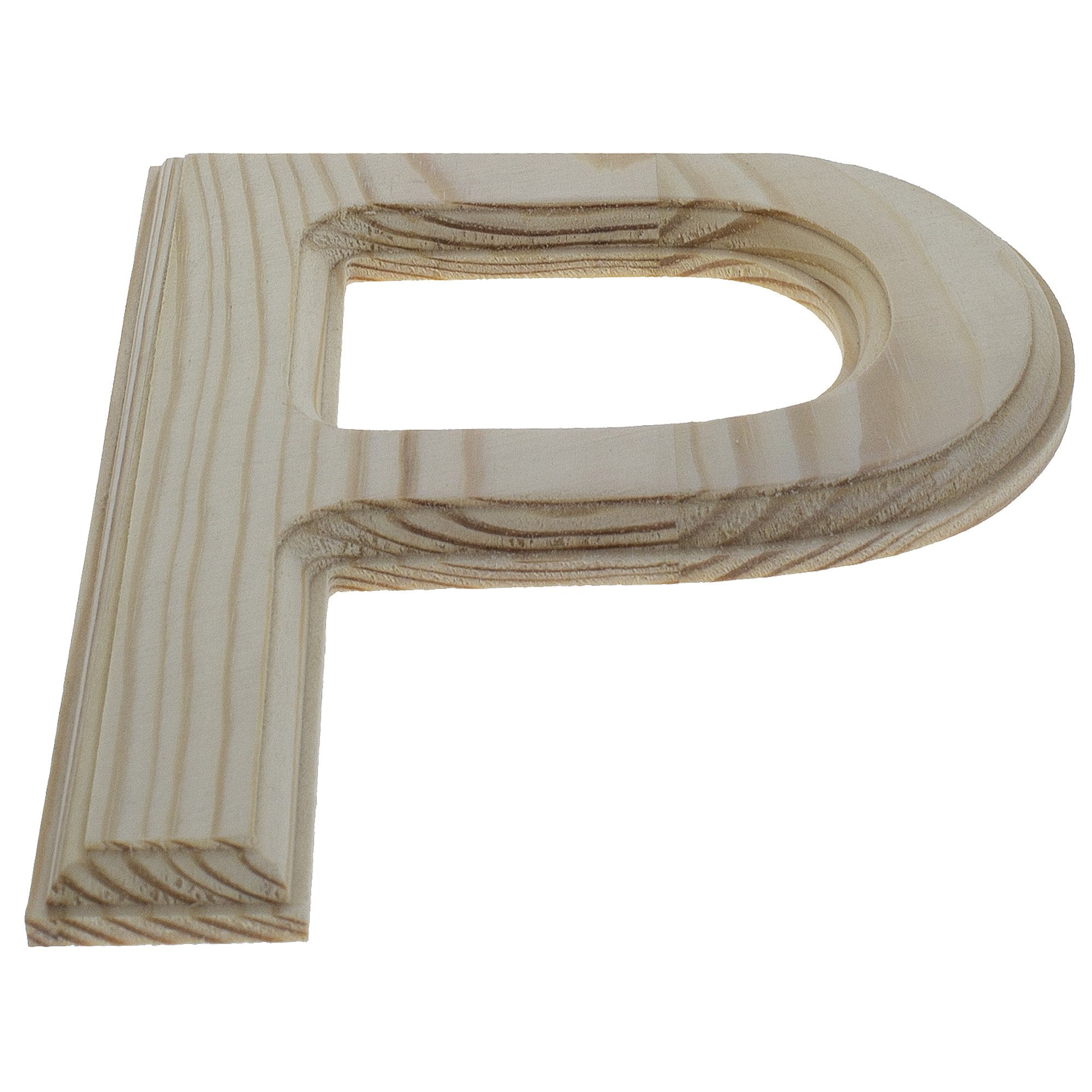 Unfinished Wooden Arial Font Letter P (6.25 Inches)