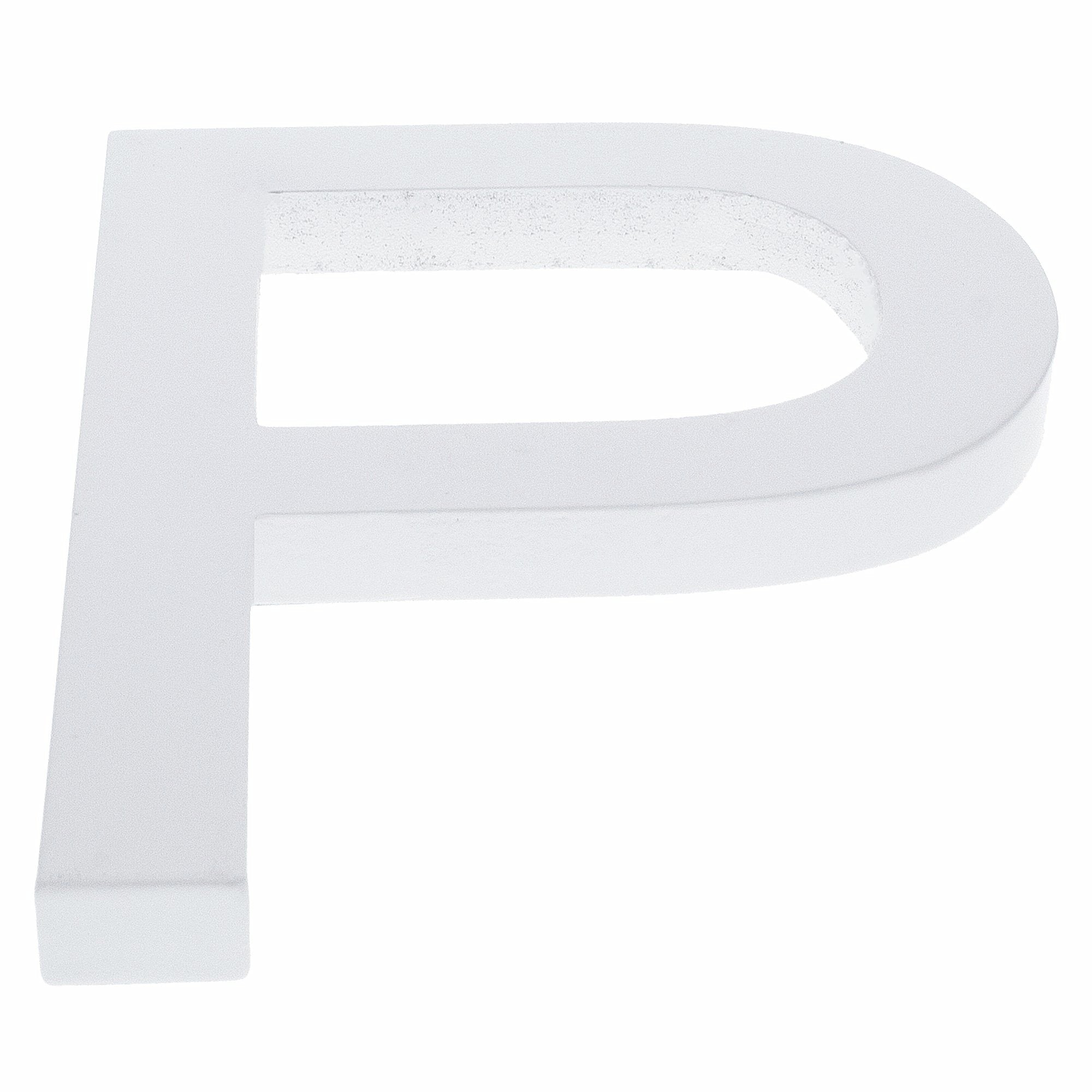 Arial Font White Painted Mdf Wood Letter P (6 Inches)