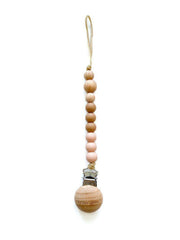 Pacifier Clip Harper (camel & Blush)